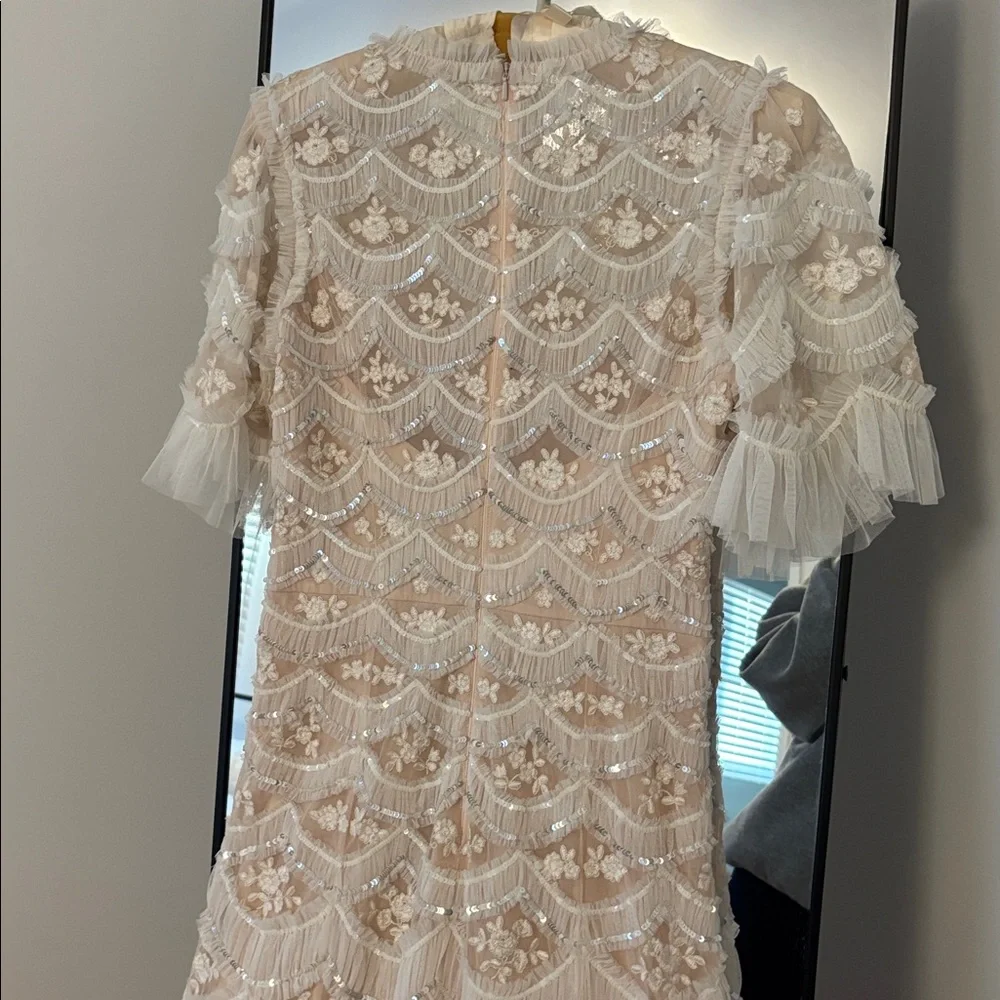 NEEDLE & THREAD WOMENS LUNETTE BLOSSOM ANKLE LENGTH GOWN DRESS SEQUIN TULLE 4 - Picture 12 of 15